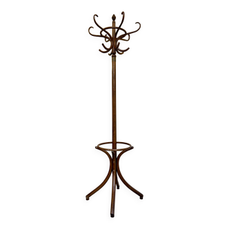 Parrot coat rack with 6 hooks in dark bent beech