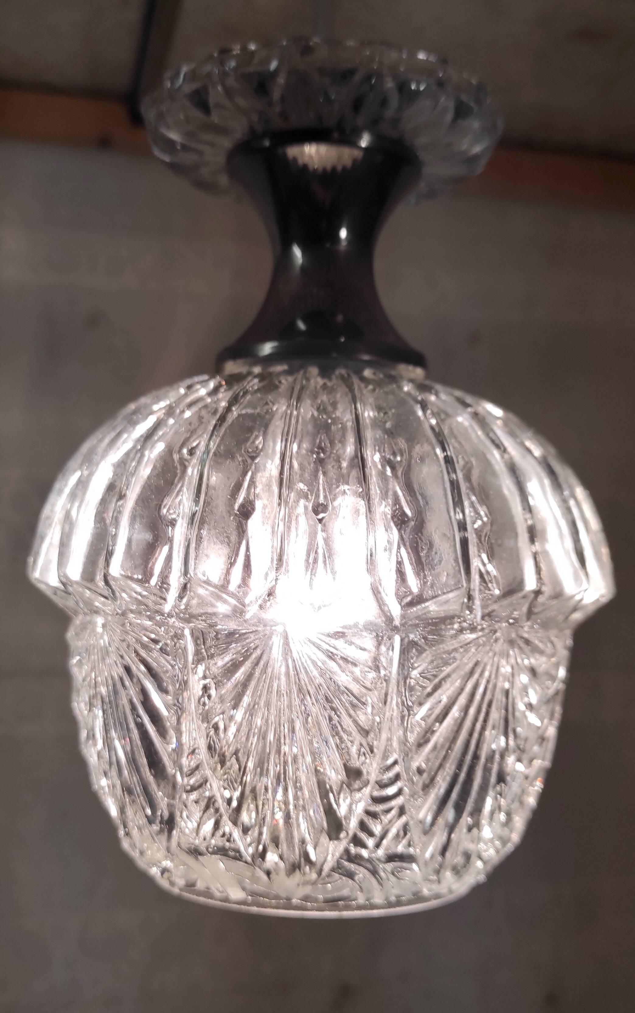 Glass and chrome metal suspension - mid 20th century