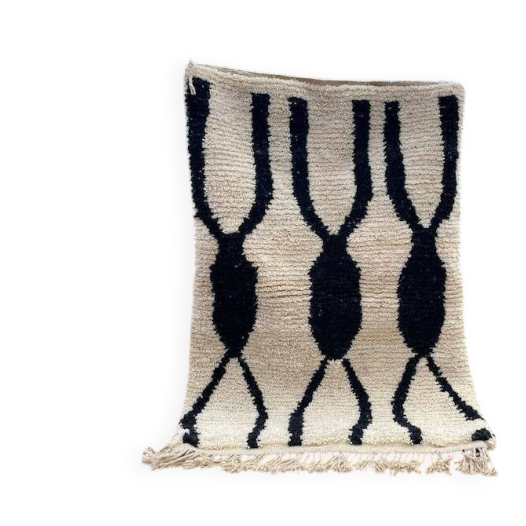 Tapis berbere noir et blanc taille 100 x 200 cm