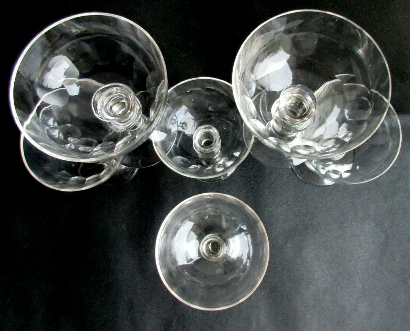 6 baccarat art nouveau champagne glasses colourless crystal trimmed, baluster foot