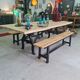Pair old bench in industrial and vintage pine