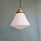 Art Deco Philips suspension in white opaline, 1930 (2 available)