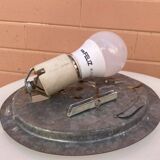 Minimalist large opaline glass flush mount ceiling lamp