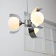Vintage italian chrome and opaline chandelier, 70s