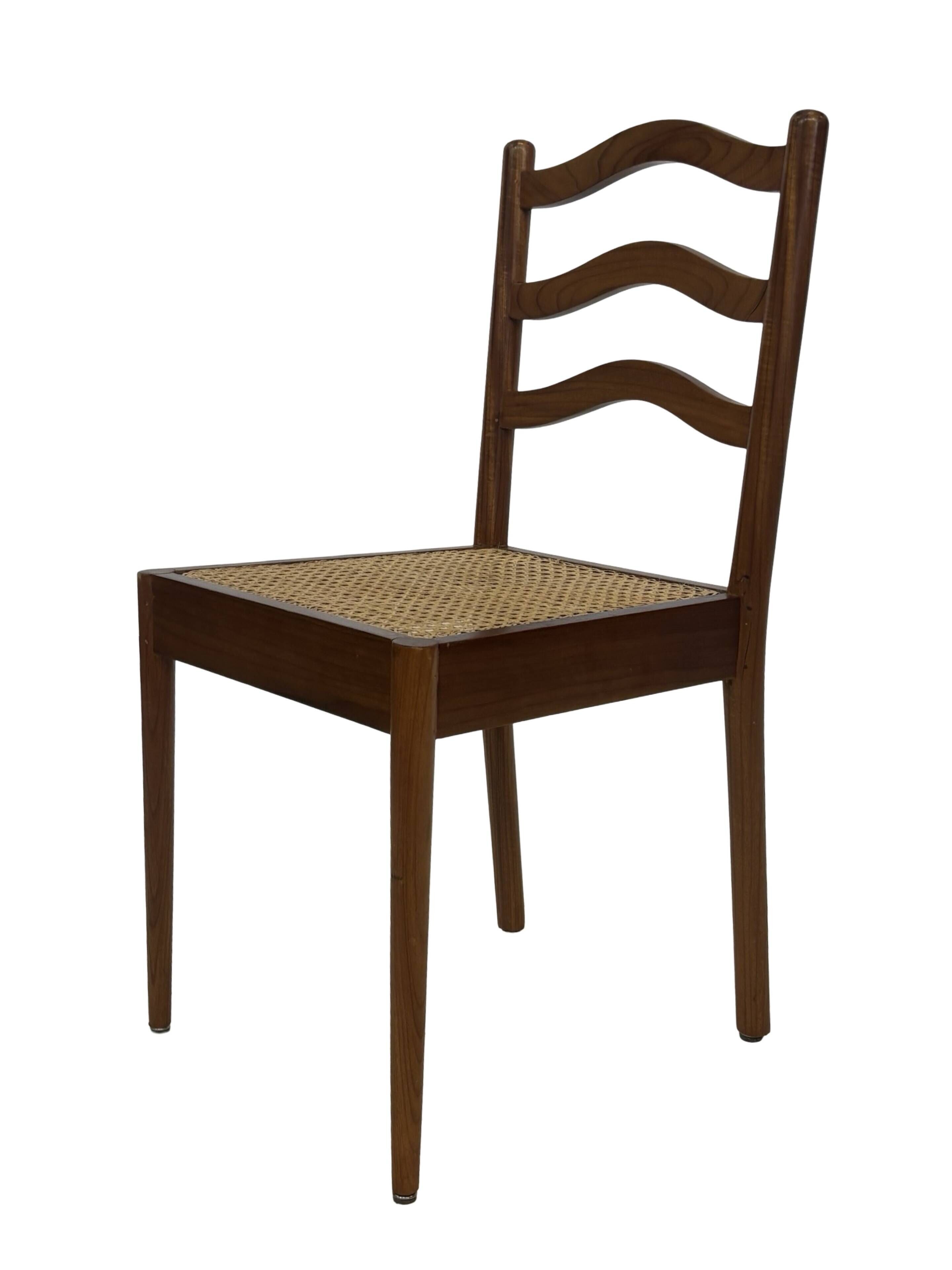 Vintage Teak Chair with Webbing - 1970s Design