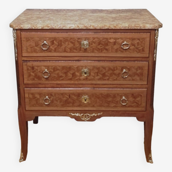 Louis XV - Louis XVI Transition style marquetry chest of drawers