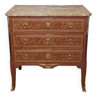 Louis XV - Louis XVI Transition style marquetry chest of drawers