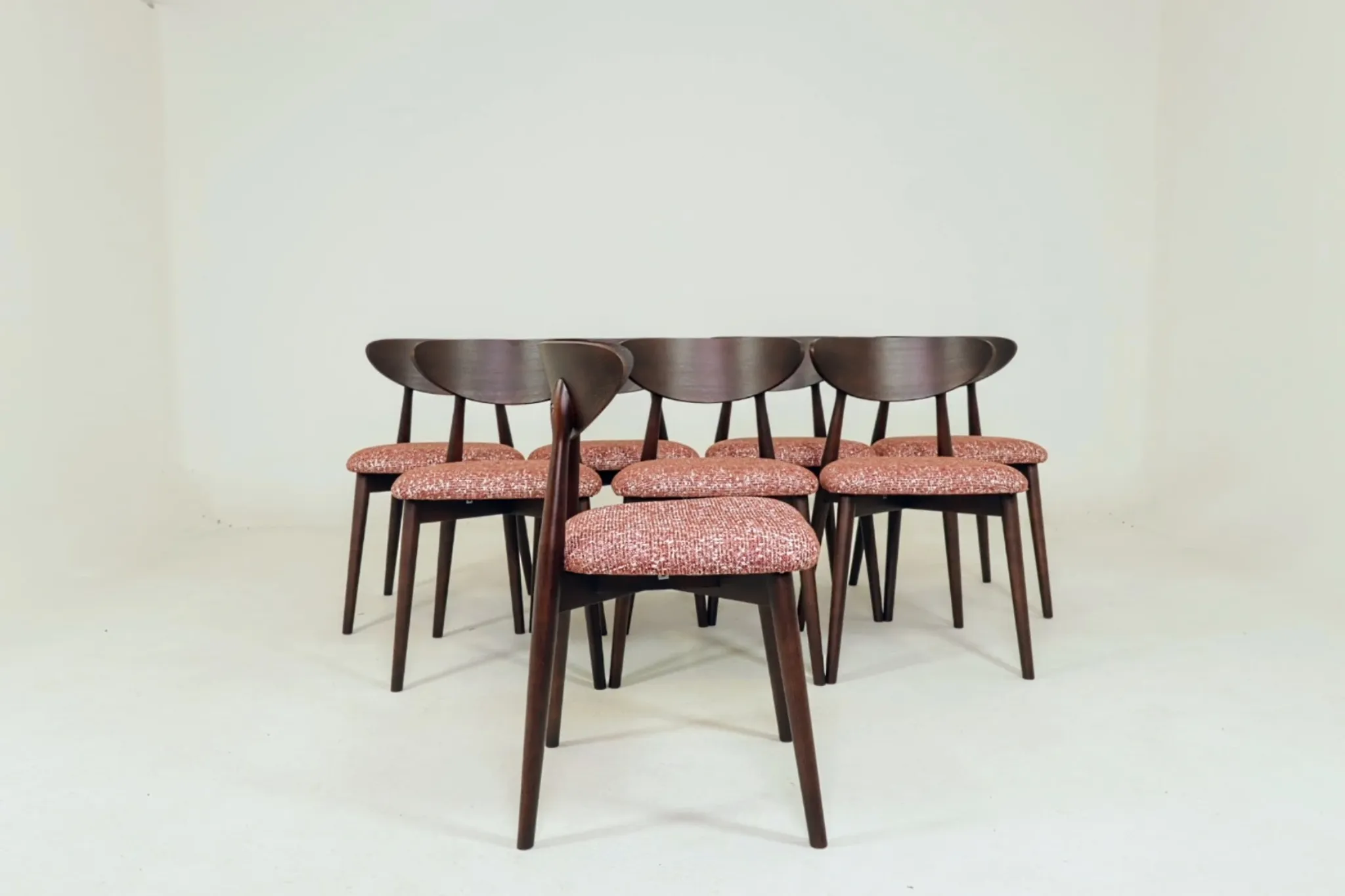 Dining chair set of 8 red crab