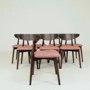 Dining chair set of 8 red crab