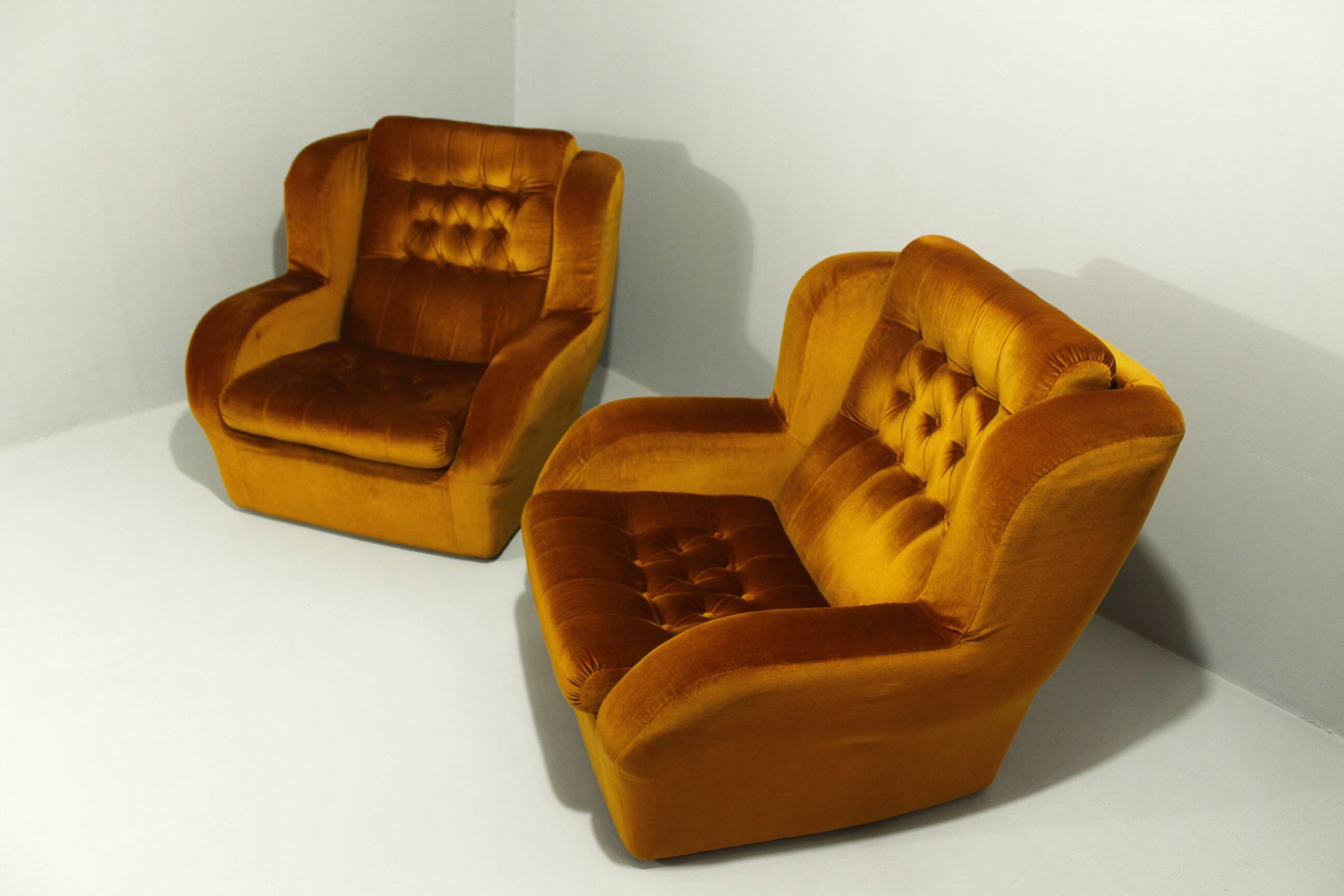 A Pair of Vintage Comfortable Armchairs, Jitona, 1980s