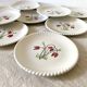 Porcelain dessert plates, Luneville Badonviller, tulip decor