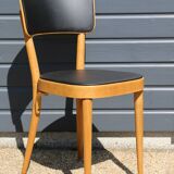 3 chaises baumann dos large skaï noir