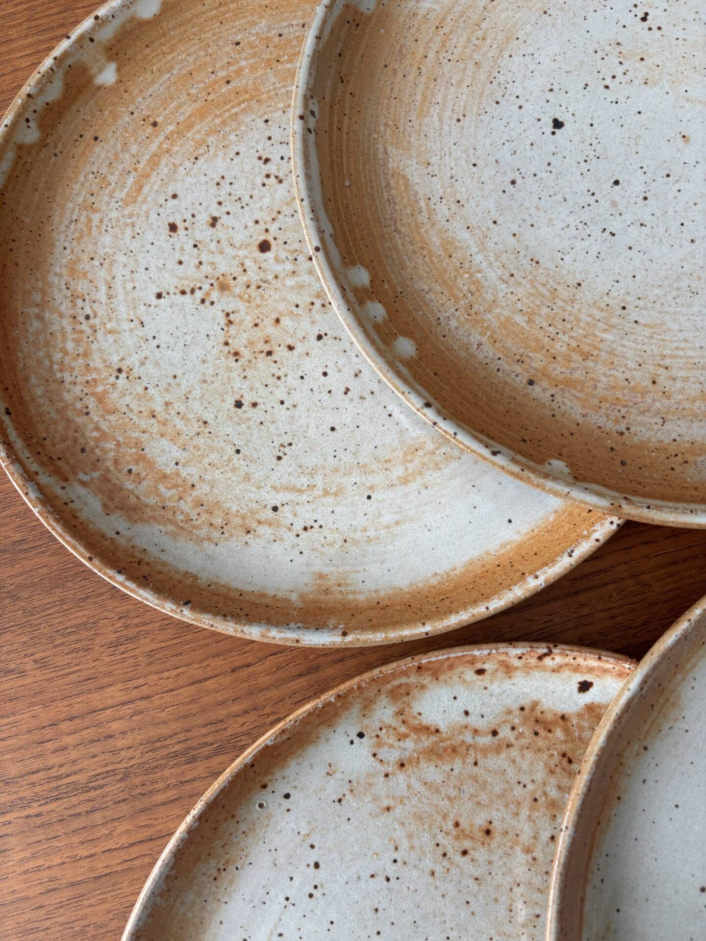 Lot de 6 assiettes en grès vintage - assiettes de présentation grès ém