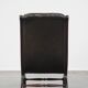 Green cow leather chesterfield armchair combined with wood