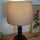 Turned wooden table lamp - vintage