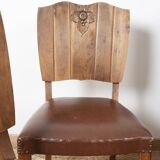 Ensemble de 4 chaises Art déco en bois sculpté