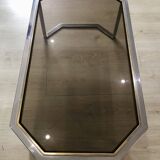 Octagonal chrome and brass coffee table - 1970