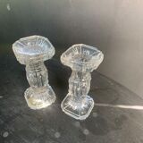 10 antique transparent molded glass knife doors