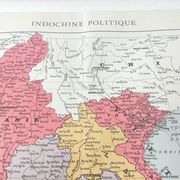 Old map of Indochina Asia 43x43cm from 1950