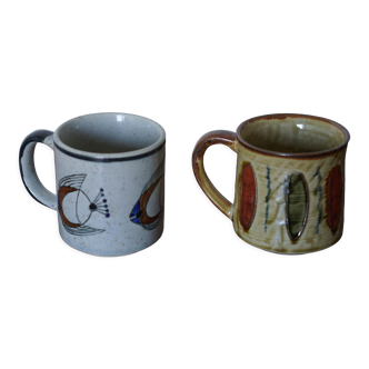 Tasses mugs en céramique années 1960