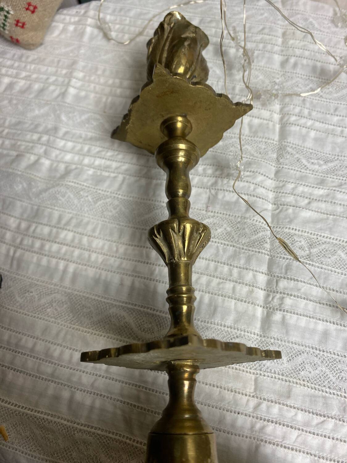 Large old gilded bronze candlestick