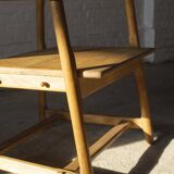 Ensemble de six fauteuils brutalistes en chêne massif 1960