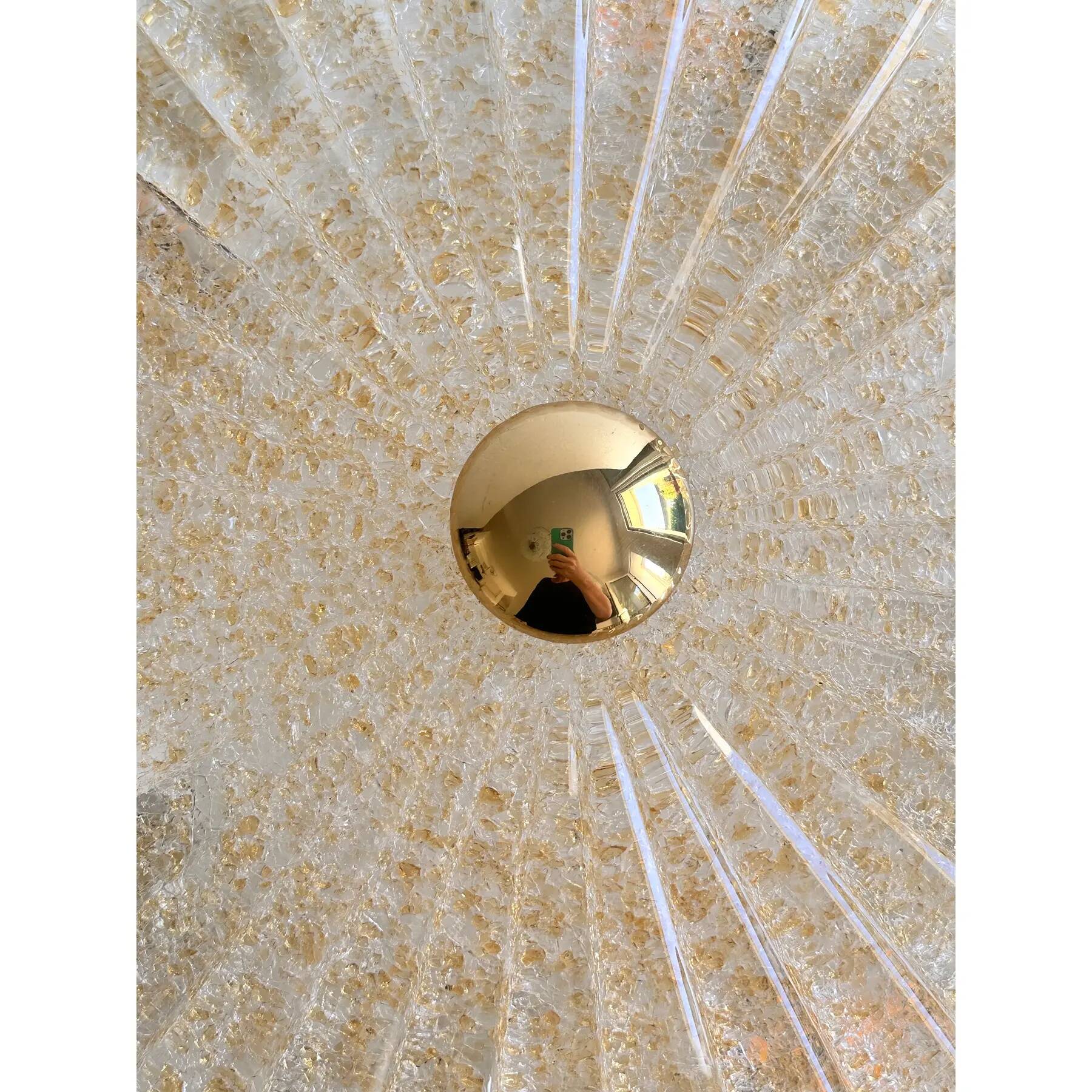 Venetian Gold "Graniglia" Murano Glass Flush Mount