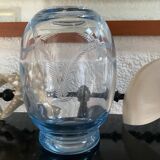 Vintage engraved crystal vase