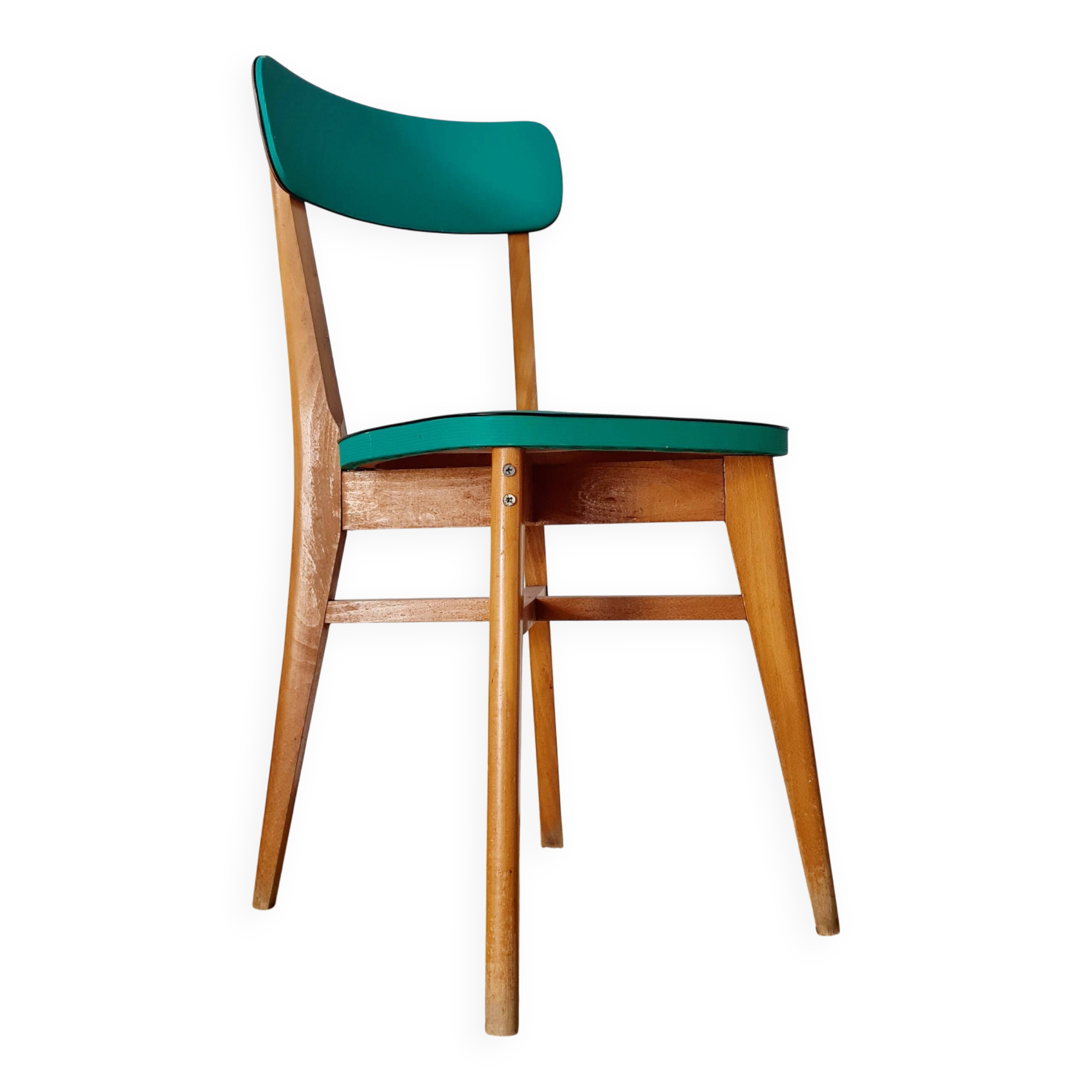 Chaise bistrot années 60 verte