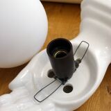 Vintage wall lamp with outstretched hand & opaline globe