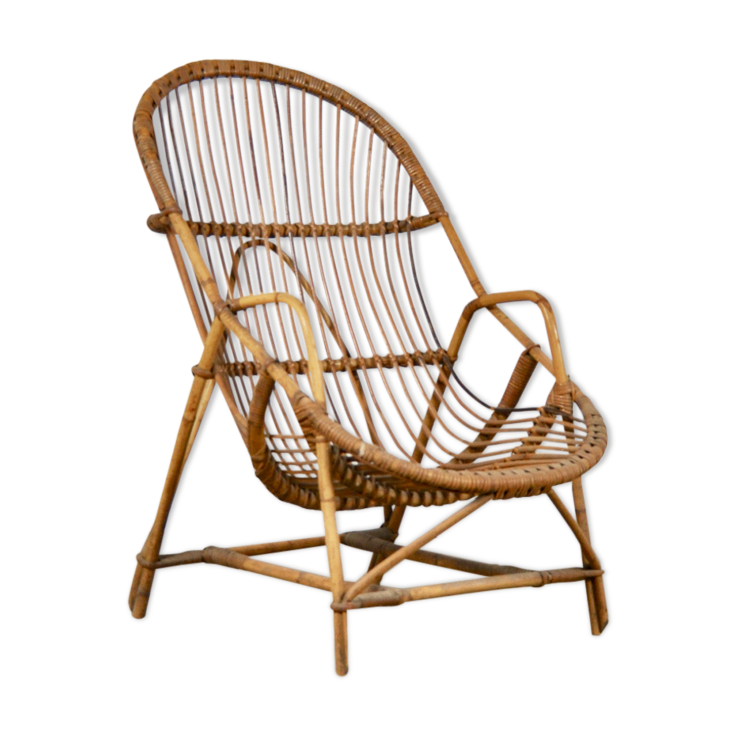 Fauteuil en rotin 1970