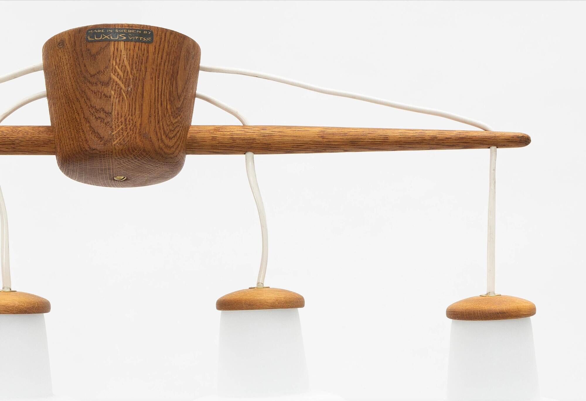 Uno & Osten Kristiansson for Luxus Light - 4 pendant chandelier in oak and glass