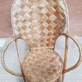 Braided chair in chestnut tree 50s