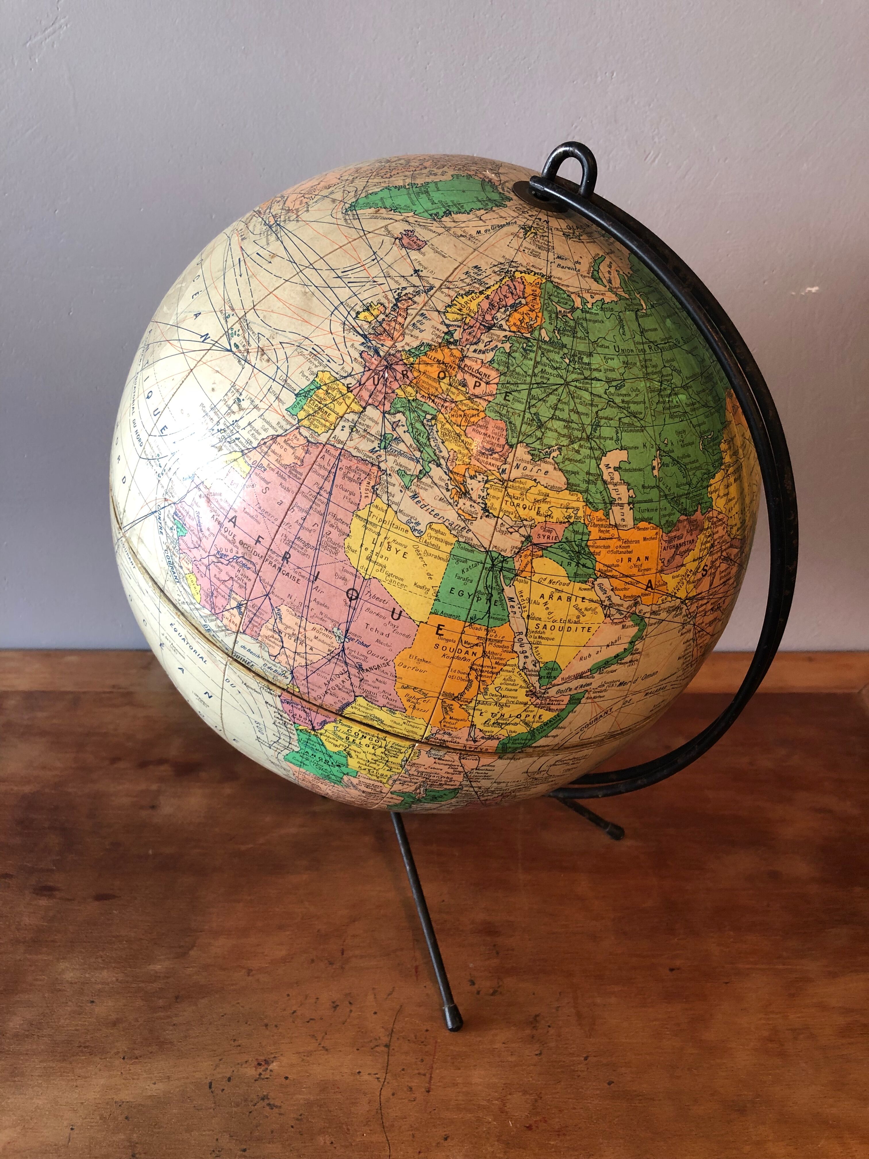 Globe, vintage world map