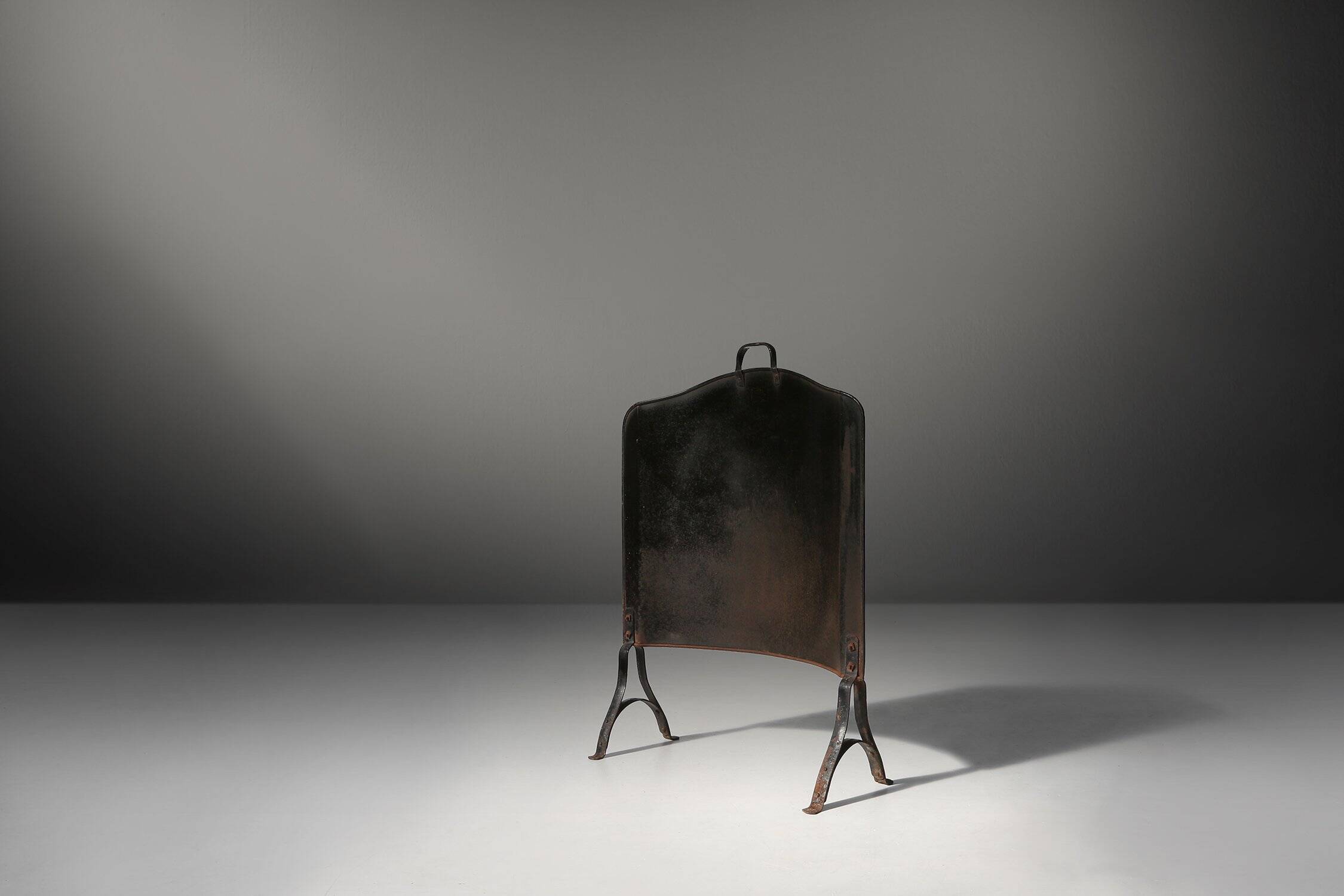19th Century black Art Nouveau Fire Screen, Belgium