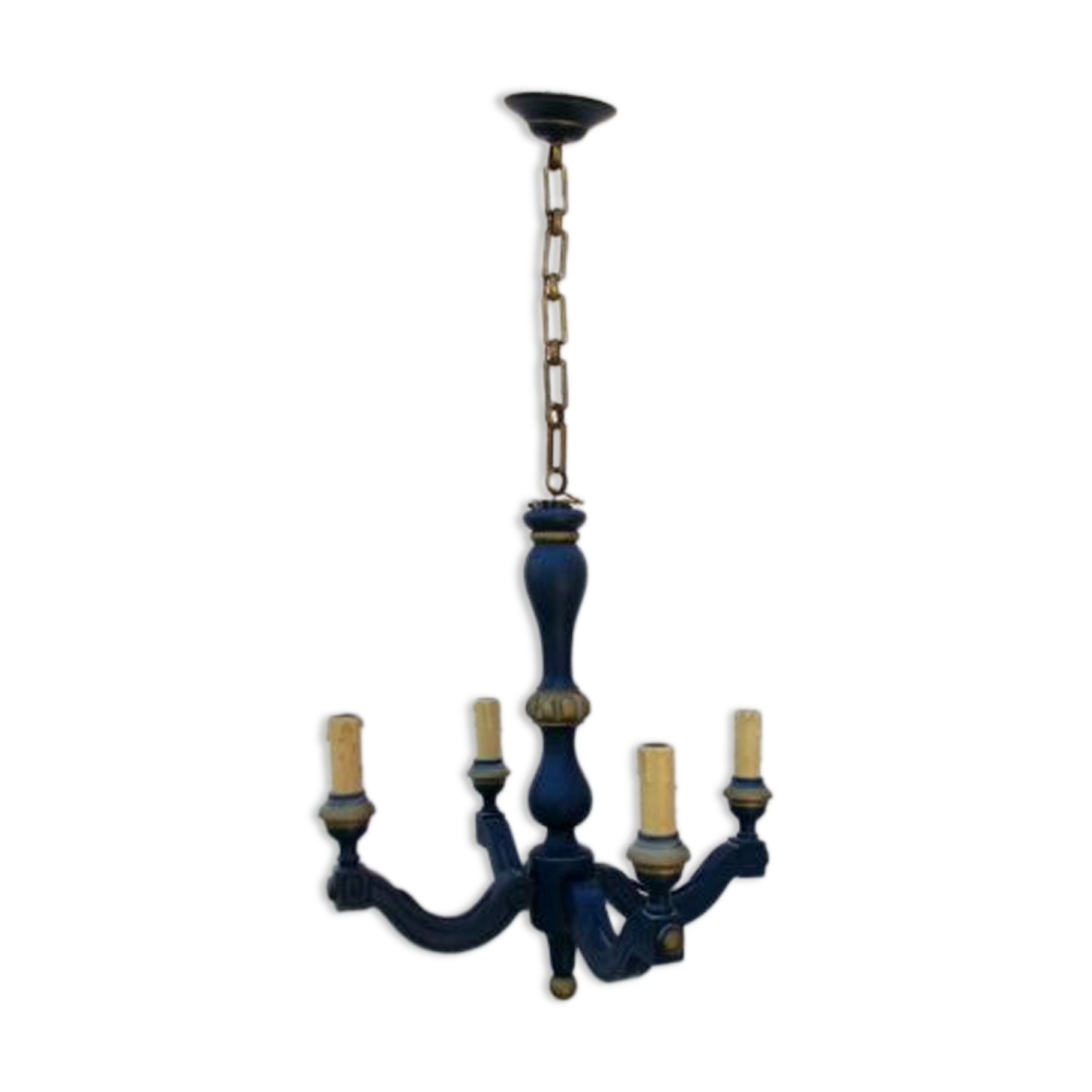 Wood chandelier Shabby chic Louis XIV style