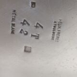 Teapot and milk jug in silver metal, Félix Frères