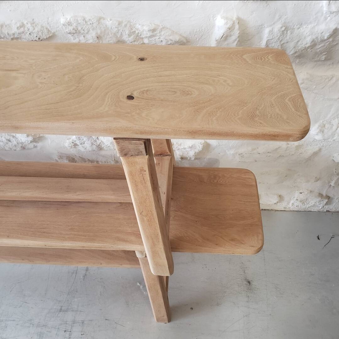 Pair of solid oak benches