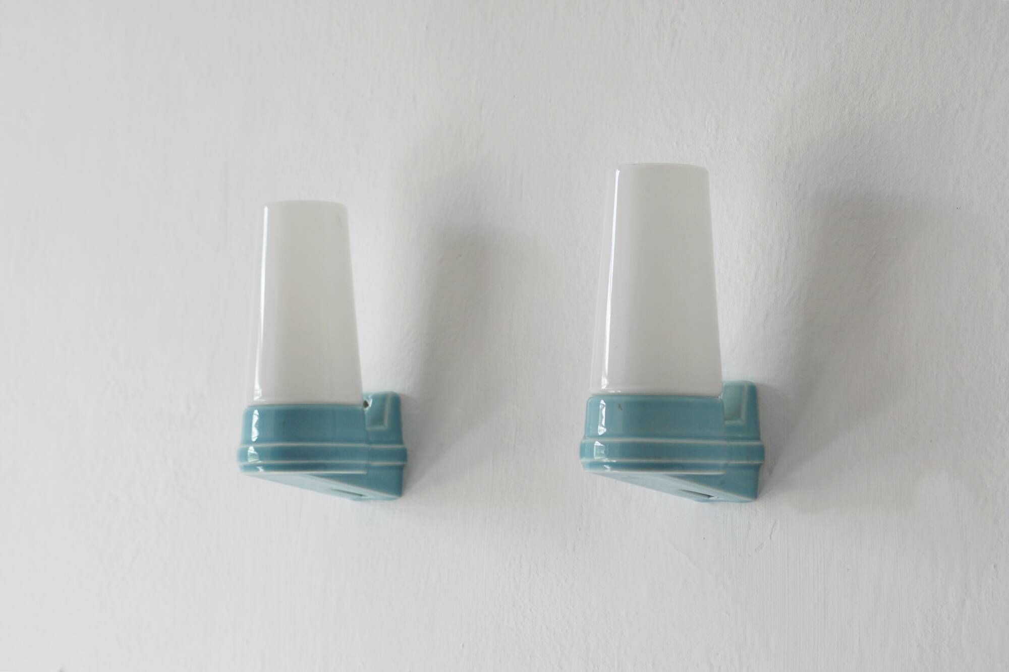 Ceramic Wall Sconces by Sigvard Bernadotte for Ifö, Sweden, 1960s, Set of 2