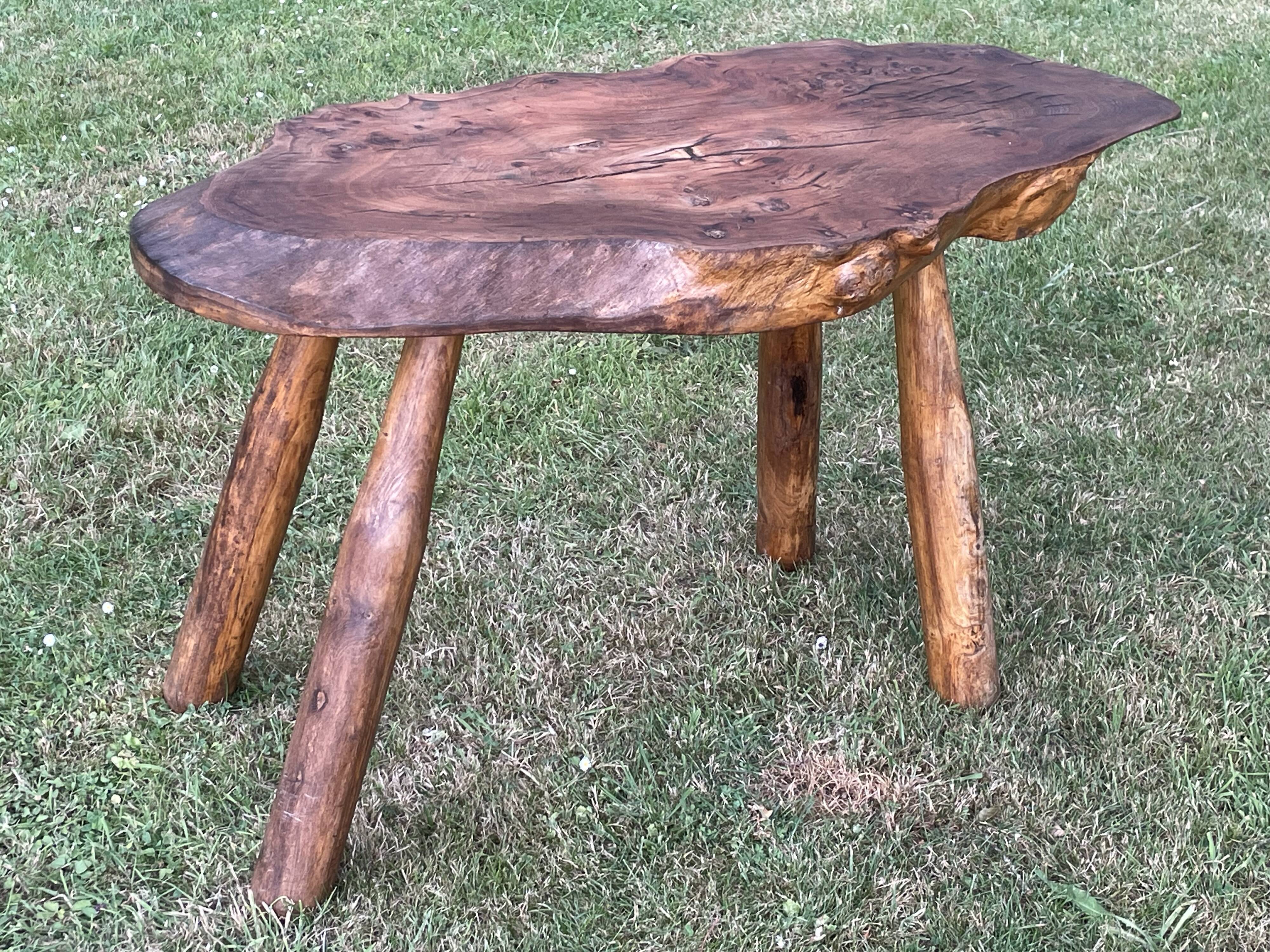 Modernist brutalist coffee table free form reconstruction 1950