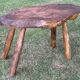 Table basse moderniste brutalist forme-libre reconstruction 1950