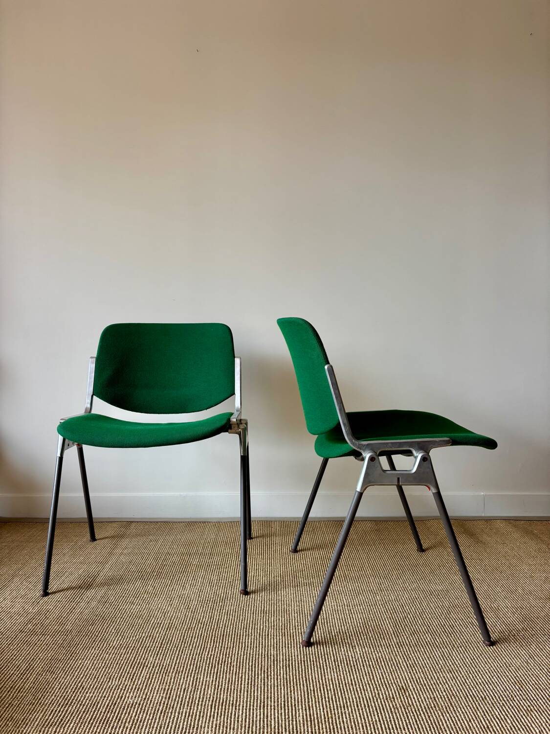 2 Castelli dsc106 green chairs, Italy, 1970s