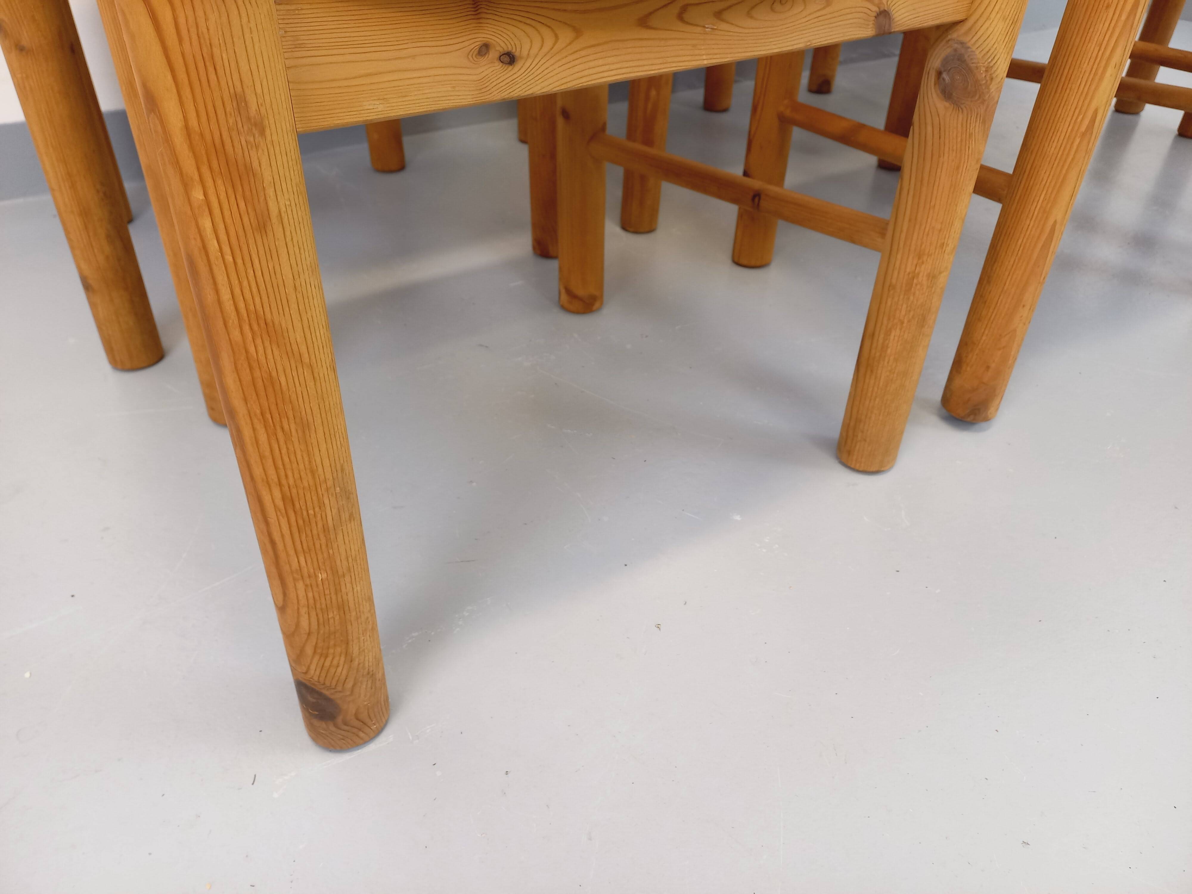 Set of 6 vintage Scandinavian armchairs by Rainer Daumiller in pine from the 1960s.