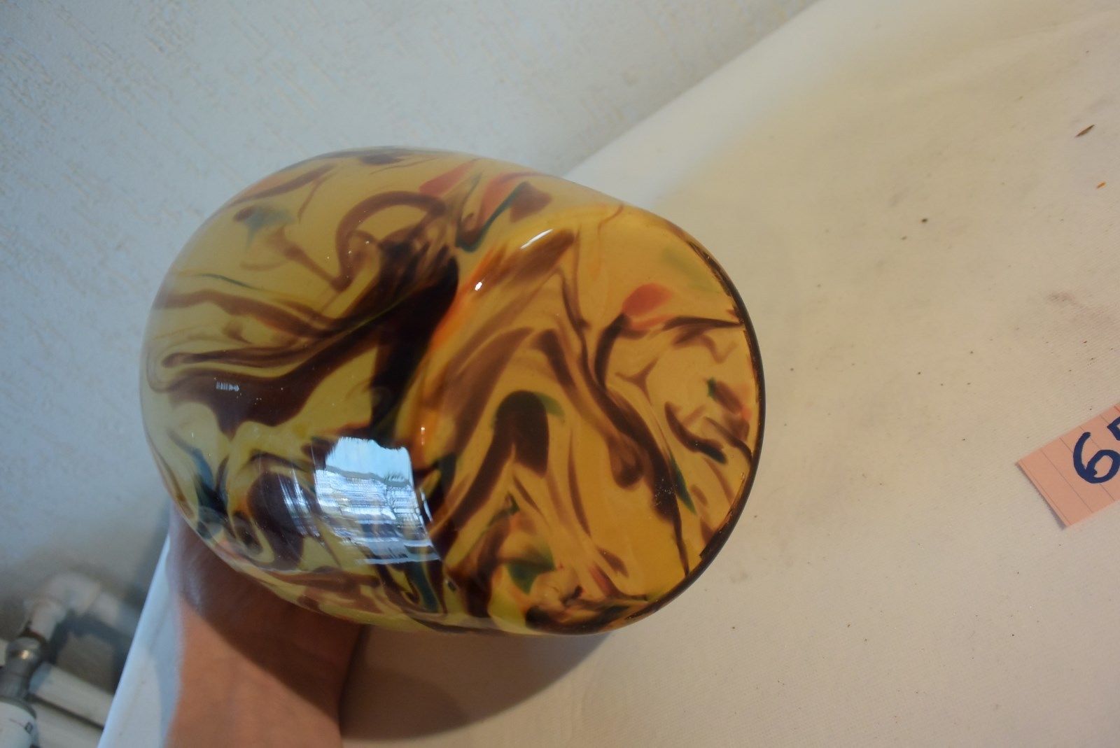 Blown and cast glass vase