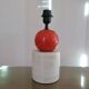 Pair of red and white ceramic lamps from the 80s