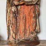 Saint Anne teaching in polychrome wood 16th century