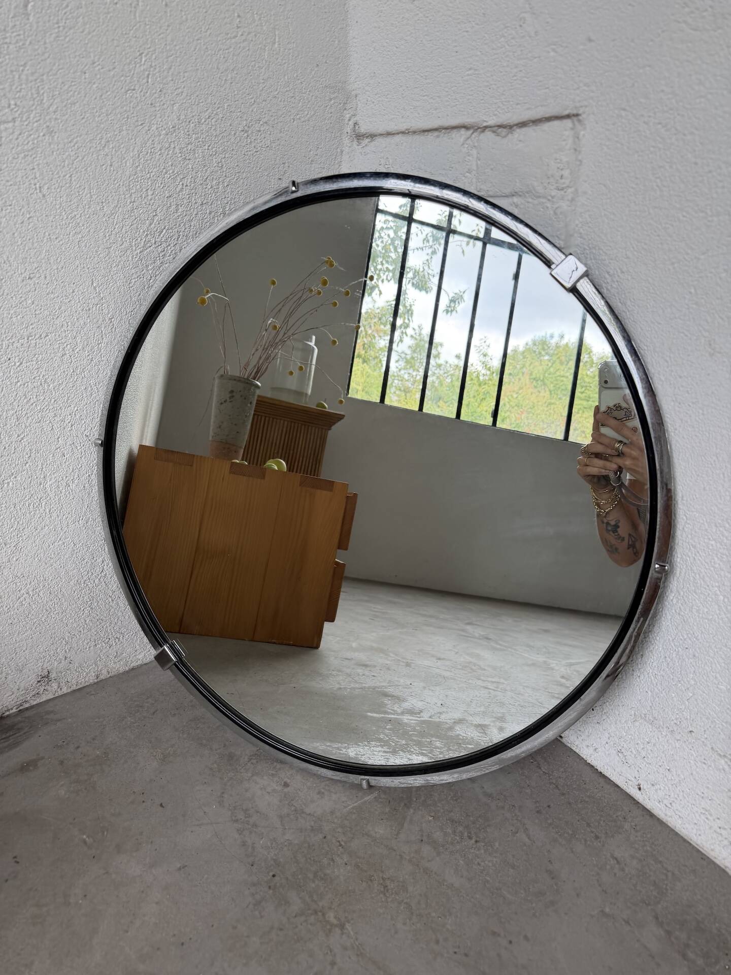 Round metal mirror 1970