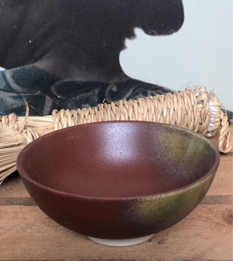 Trio ceramic style bowls brown earth
