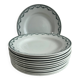 Set of 12 flat plates in Saint Amand earthenware, 22.5cm.
