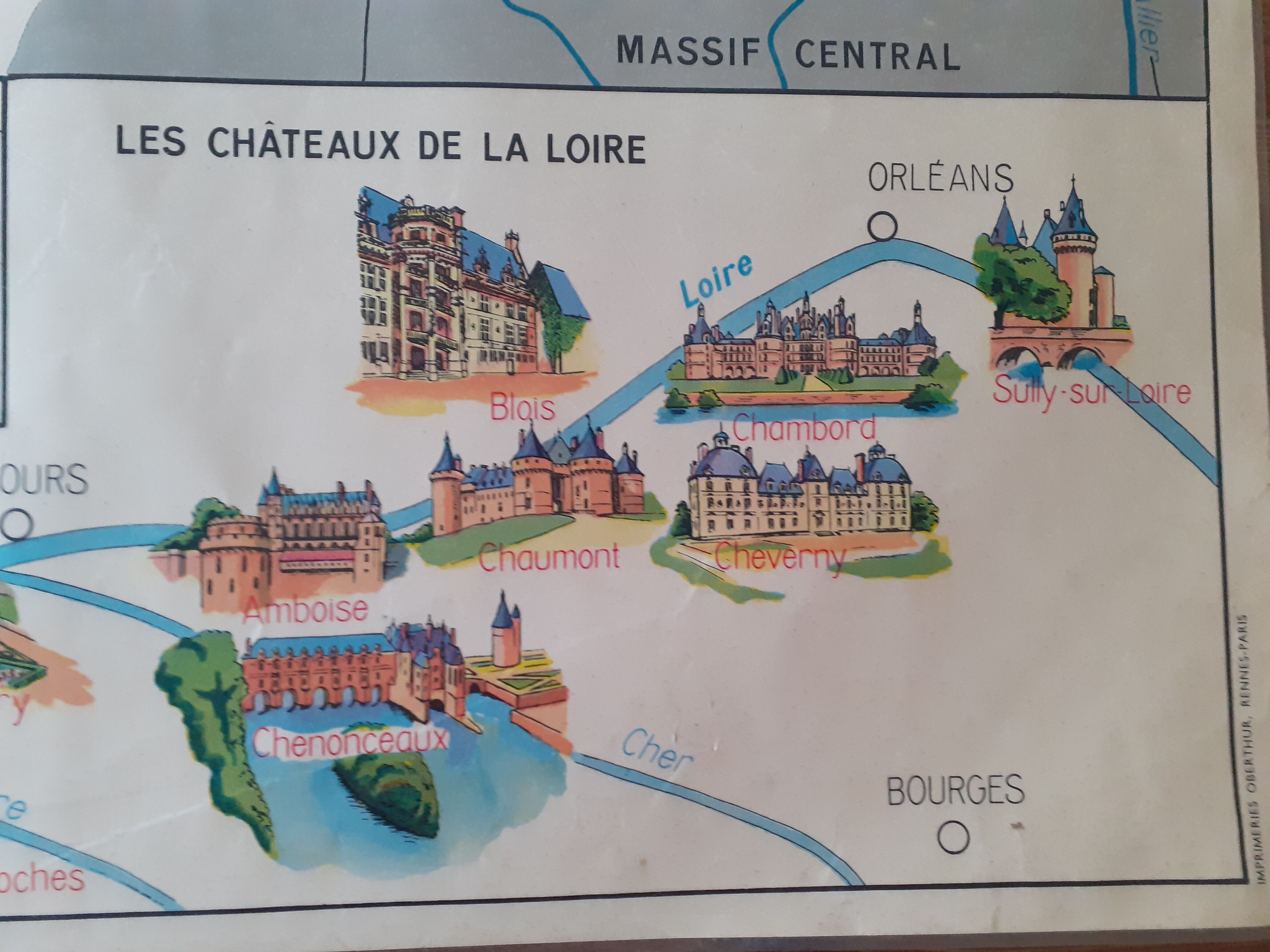 Educational map Brittany and Vendée Pays de la Loire Castles of the Loire